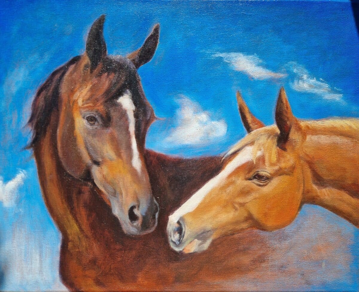 "Lana og Marley" Oil on canvas 2025